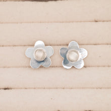 Load image into Gallery viewer, White Moonstone Daisy Studs