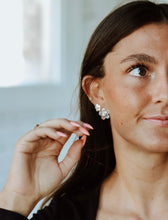 Load image into Gallery viewer, White Moonstone Daisy Studs